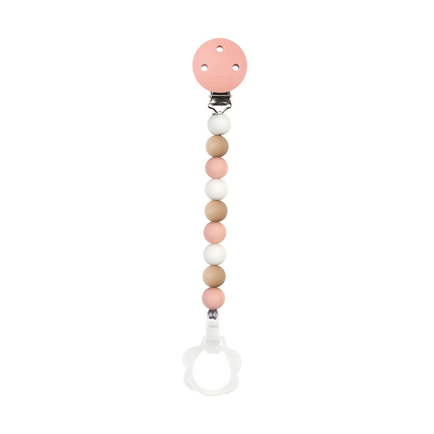 Attache-sucette clipsable en silicone - Rose