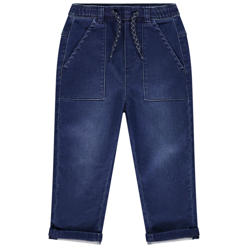 Jean à poches effet denim et taille élastique pour bébé garçon