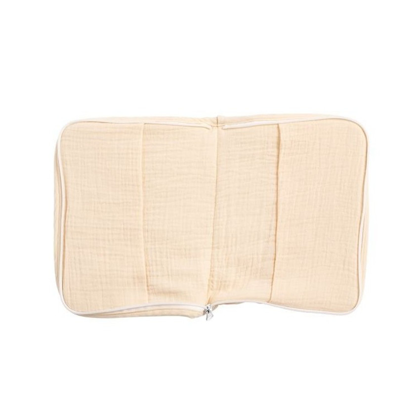 Protège carnet de santé en double gaze uni vanilla 