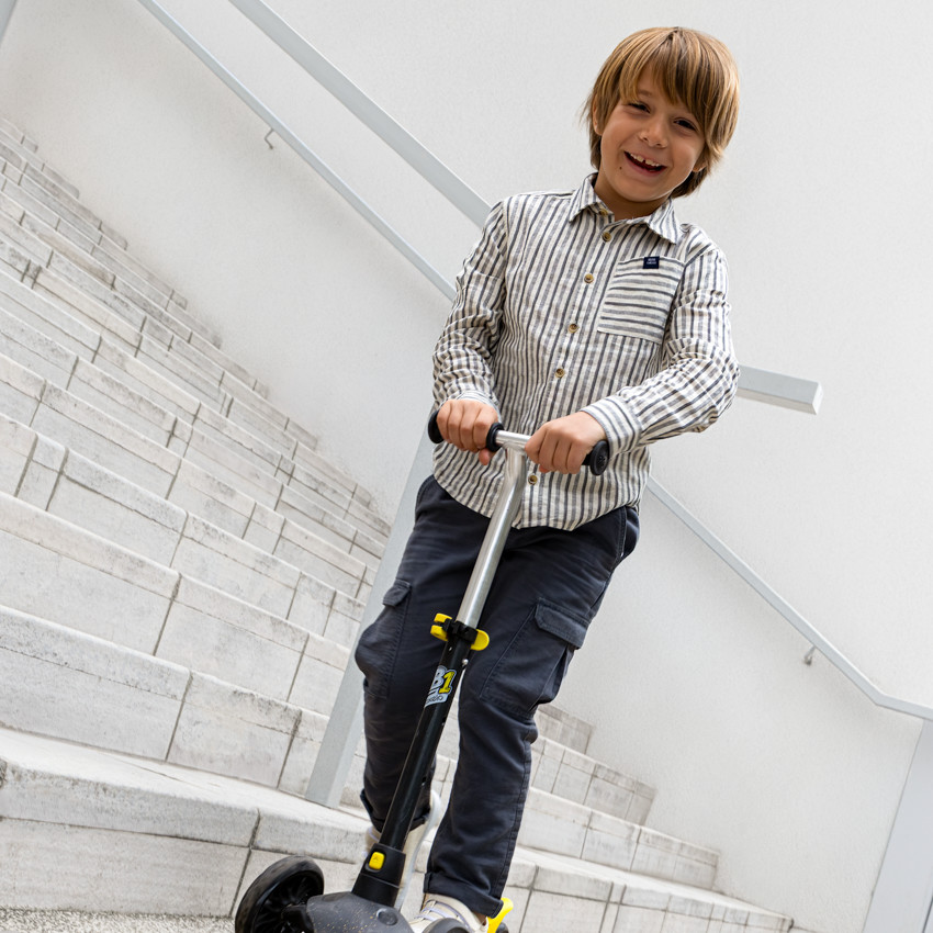 Chemise manches longues rétractables pour garçon  