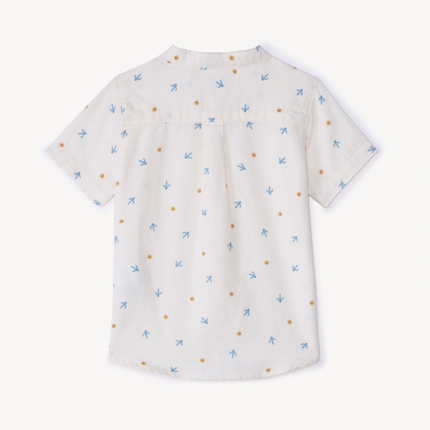 Ensemble chemise manches courtes et salopette motif soleil pour bébé garçon 