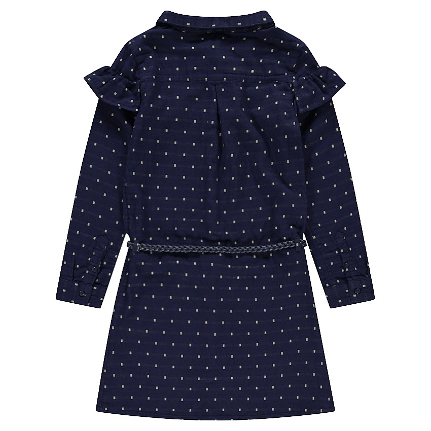 Junior - Robe manches longues à motif all-over et volant 