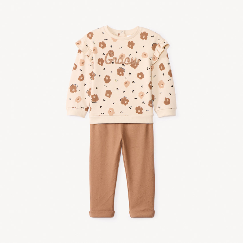 Ensemble jogging imprimé fleurs pour bébé fille