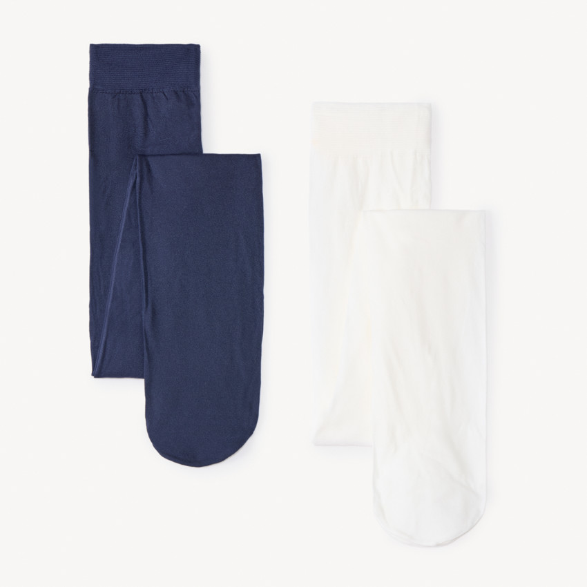 Lot de 2 collants fins unis pour fille 