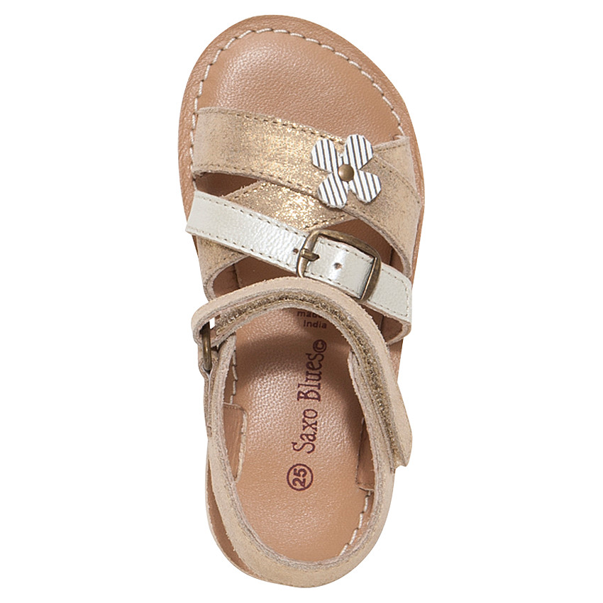 Nu-pieds dorés en cuir 