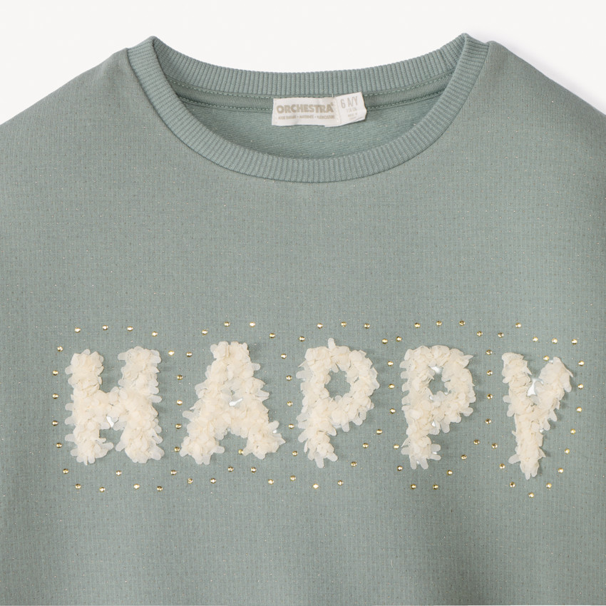 Sweat molleton oversize à motif effet pétales 3D pour fille 