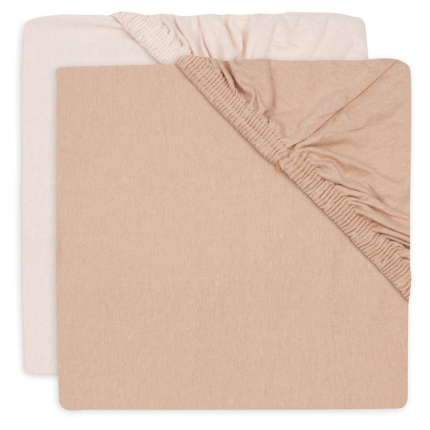 Lot de 2 draps housses lit 70x140cm Blush/Wild Rose 