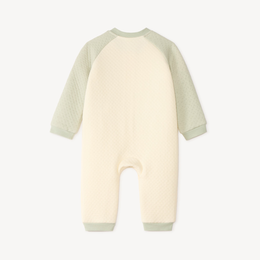 Combinaison longue bi color motifs ourson pour bébé garçon 