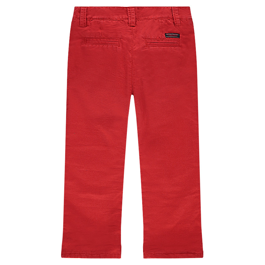 Pantalon chino uni rouge 