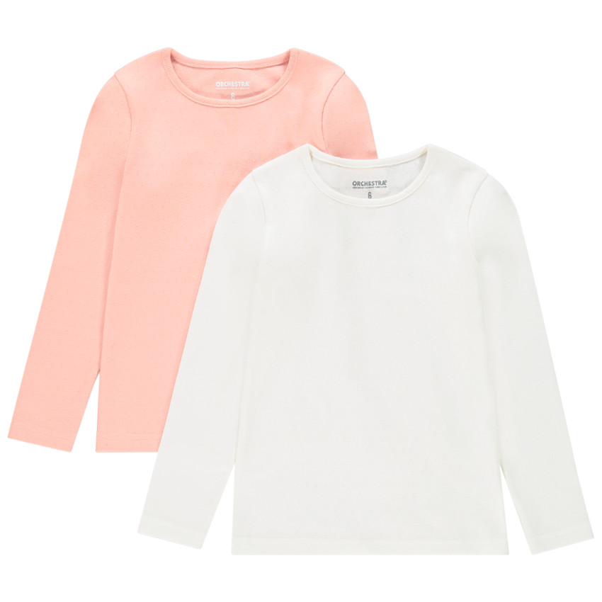 Lot de 2 maillots de corps en coton pour enfant fille