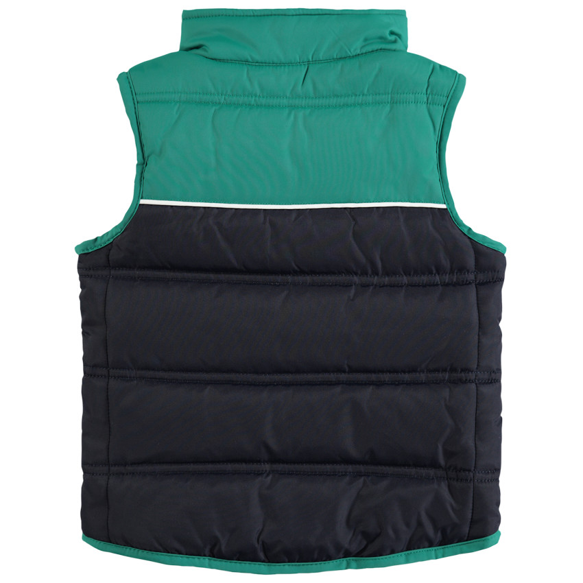 Doudoune sans manches matelassée bicolore avec badge patché 