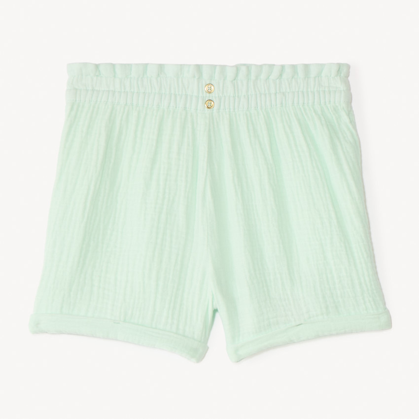 Short uni en double gaze pour fille