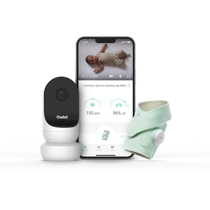Pack babyphone vidéo Cam2 + chaussette connectée Smart Sock 3 - Menthe 
