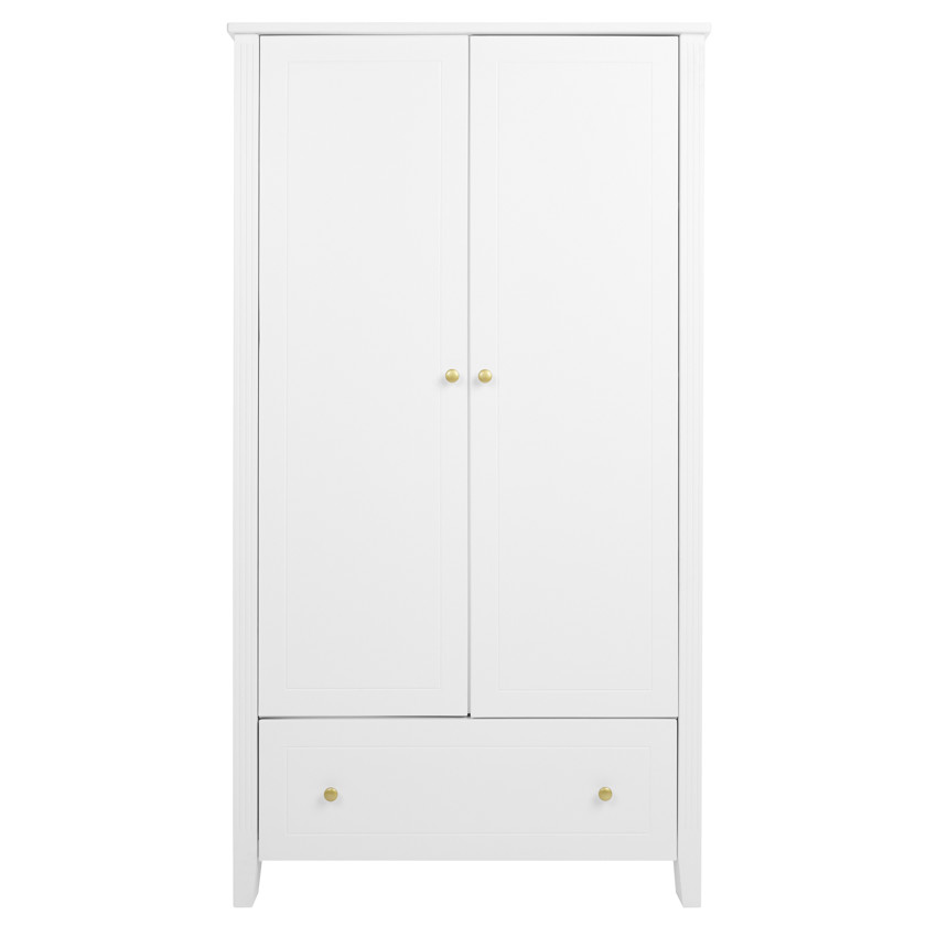 Armoire Charlie 2 portes et 1 tiroir - Blanche 