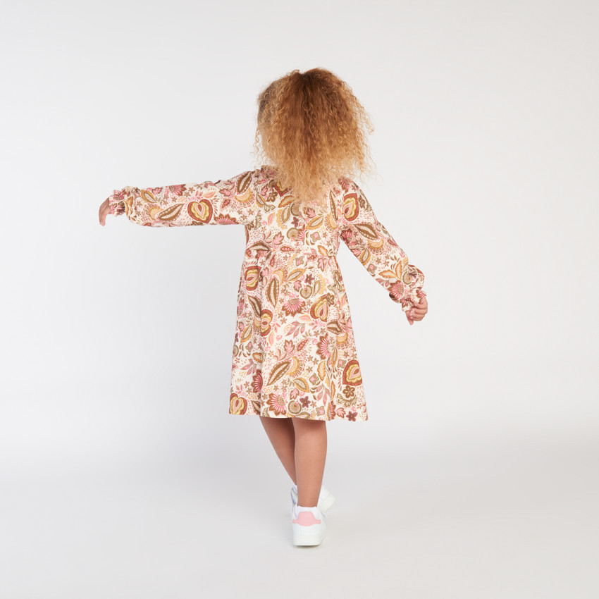 Robe manches longues imprimé folklorique pour fille 