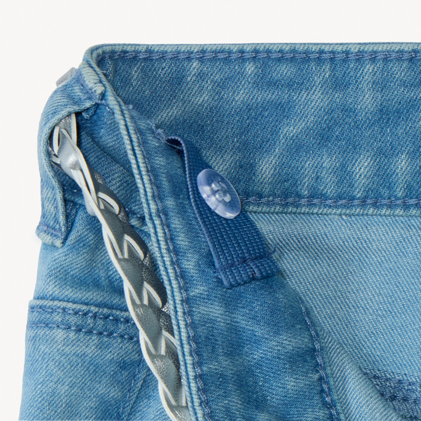 Jean flare avec ceinture tressée pour fille 