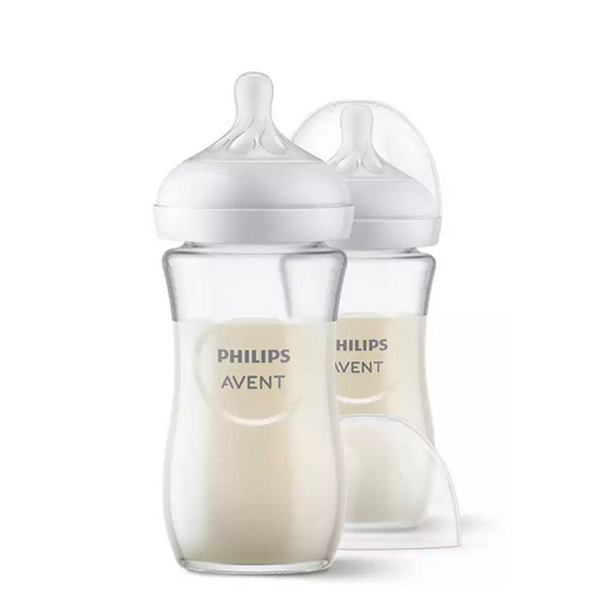 Biberon Natural Response 3.0 en Verre 240ml - 2 pièces - Transparent (Avent) - Image 1