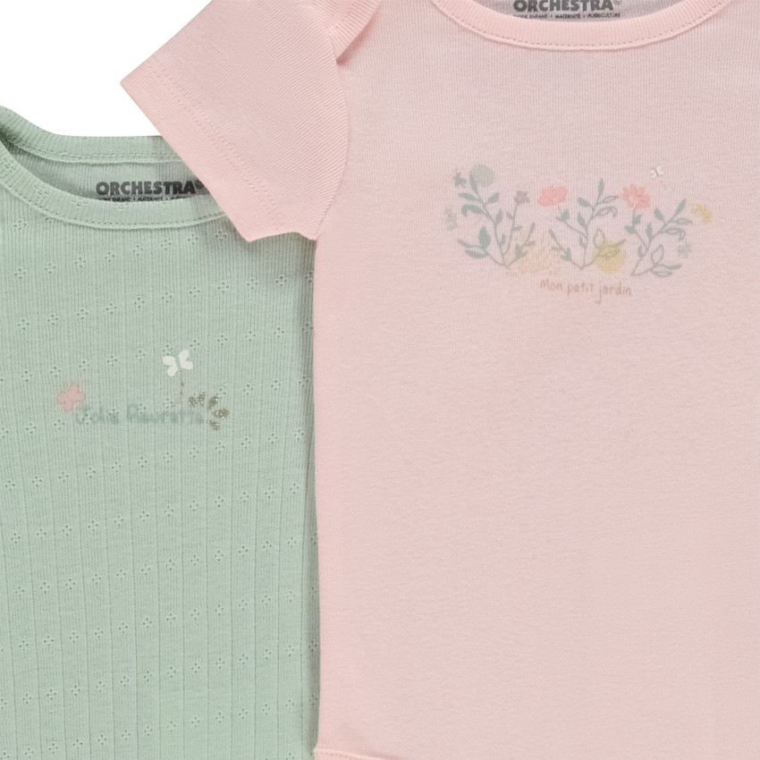 Lot de 5 bodies manches courtes motifs floraux pour bébé fille 