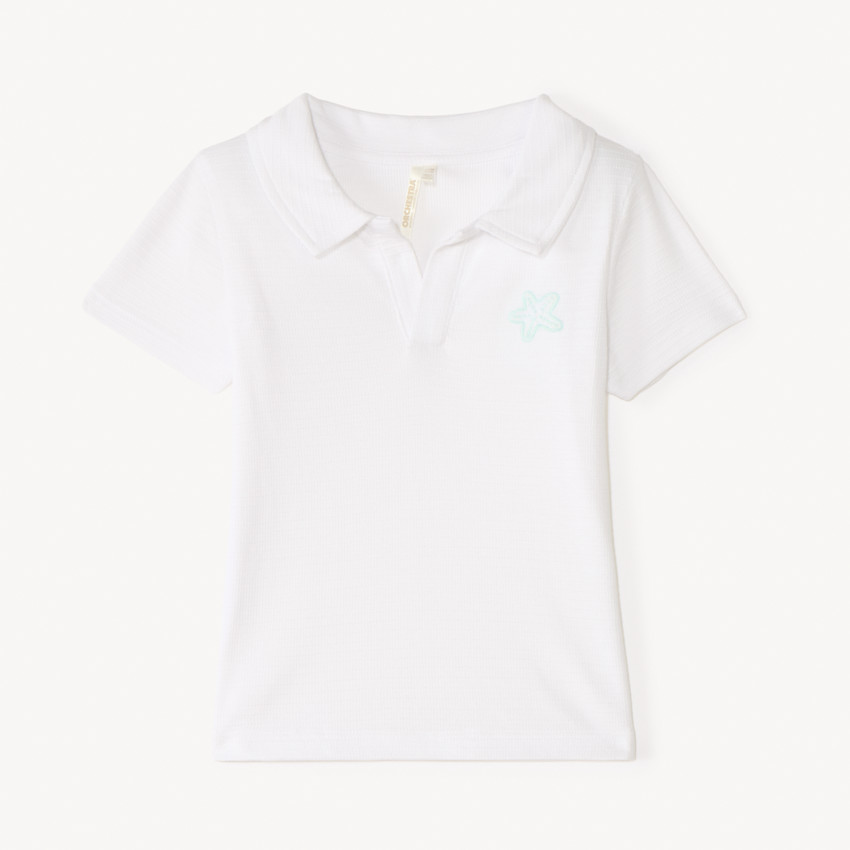 Polo manches courtes en jacquard avec broderie étoile de mer pour bébé garçon 