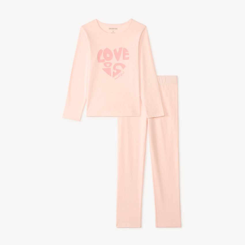 Pyjama 2 pièces manches longues print fantaisie pour fille 