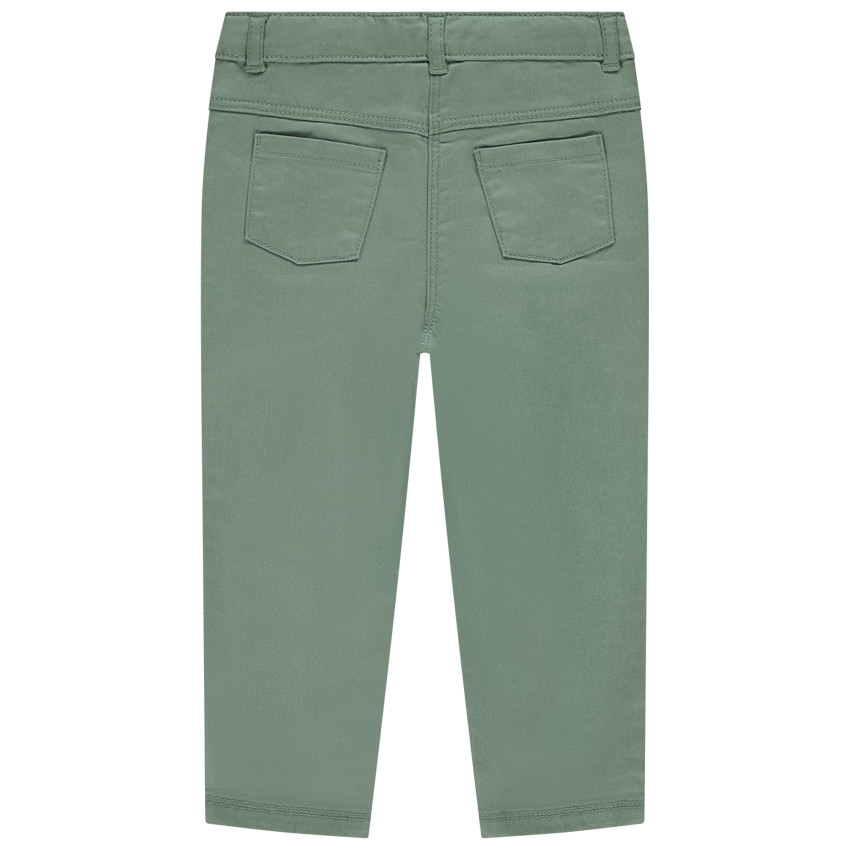 Pantalon uni en twill avec poches pour bébé fille 