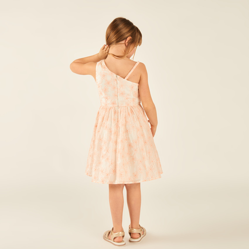 Robe bustier asymétrique avec fleurs brodées pour fille 