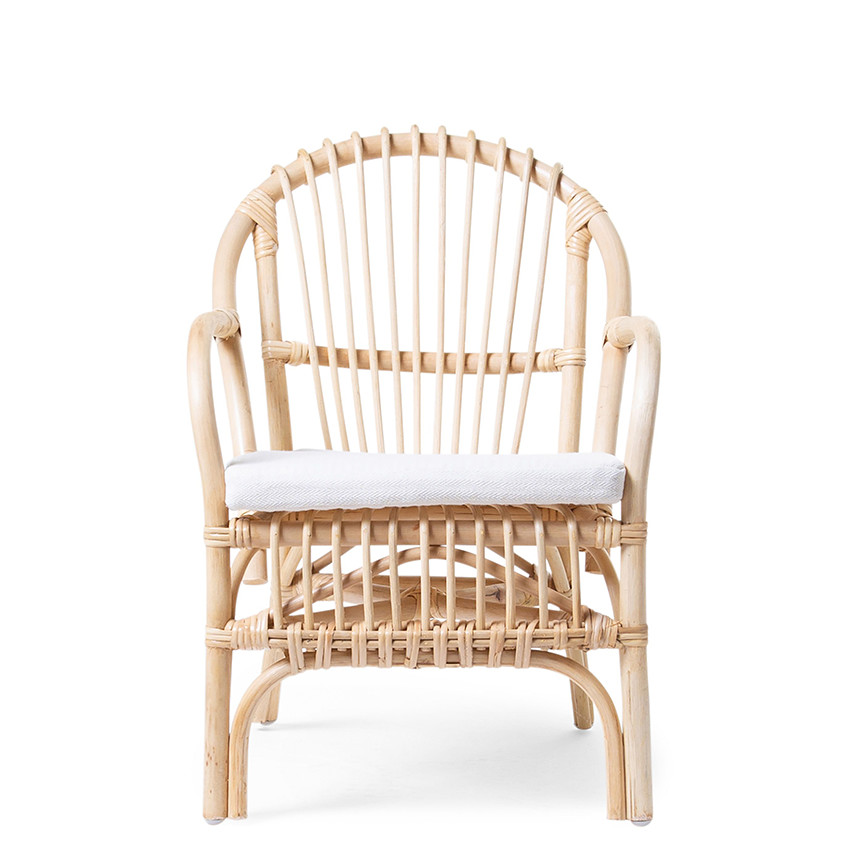 Chaise en rotin Montana Kid avec coussin - Naturel 