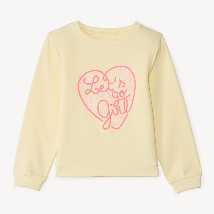 Sweat molleton printé à paillettes pour fille