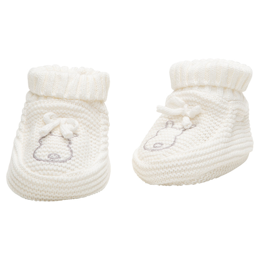 Chaussons en maille épaisse avec lapins brodés 