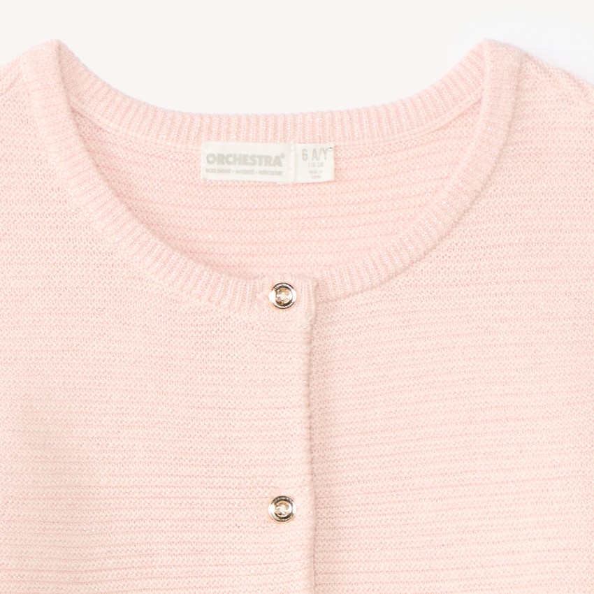 Gilet fille en tricot uni 