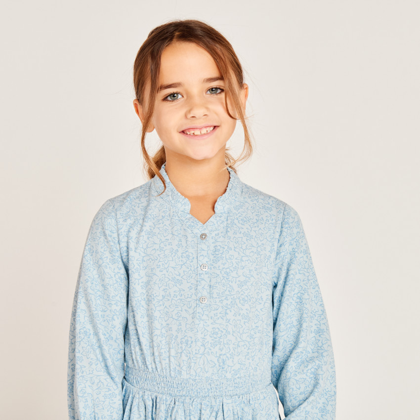 Robe manches longues imprimé fleurs pour fille 