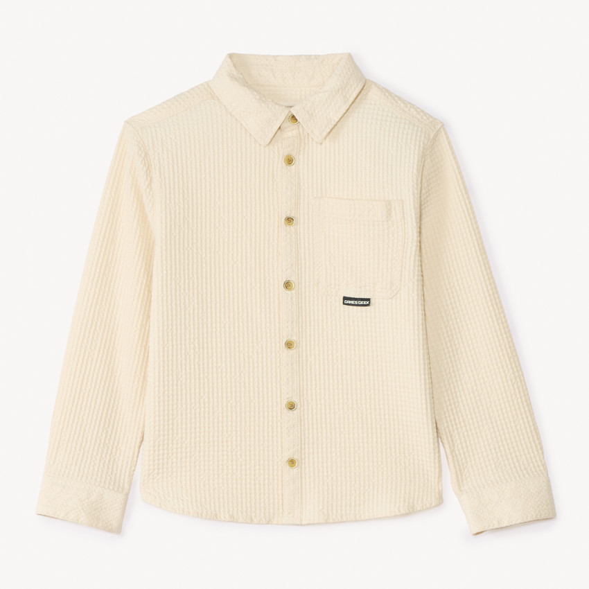 Chemise manches longues en nid d'abeille pour garçon 