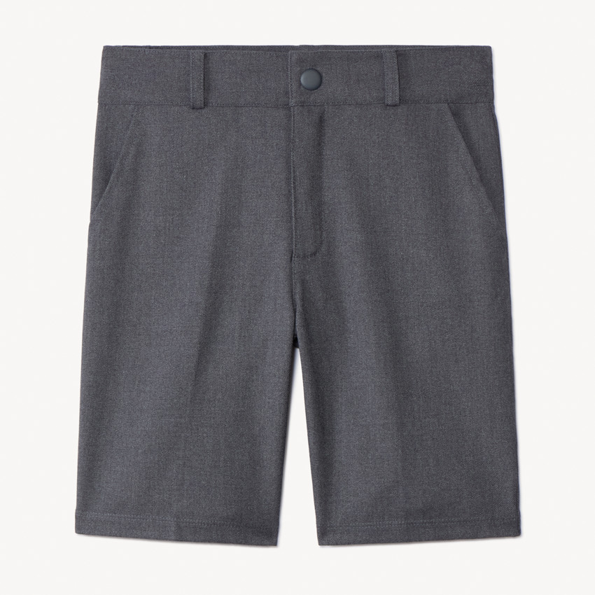 Bermuda court en toile uni gris style uniforme pour garçon