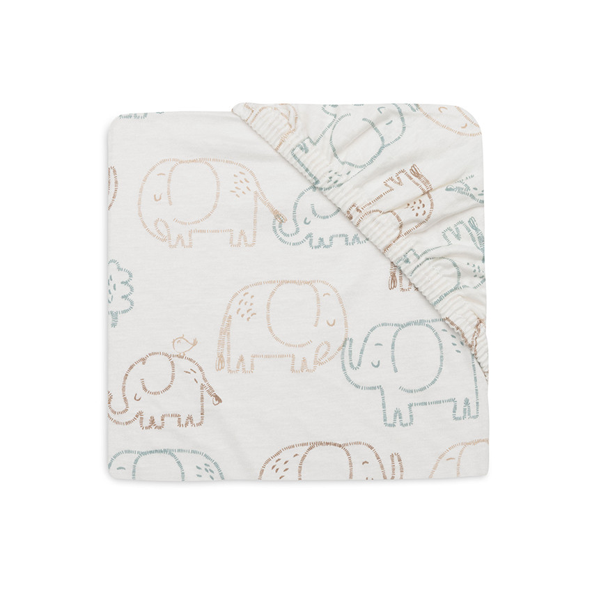 Drap-housse jersey - 70x140 cm - Elephant Tales 