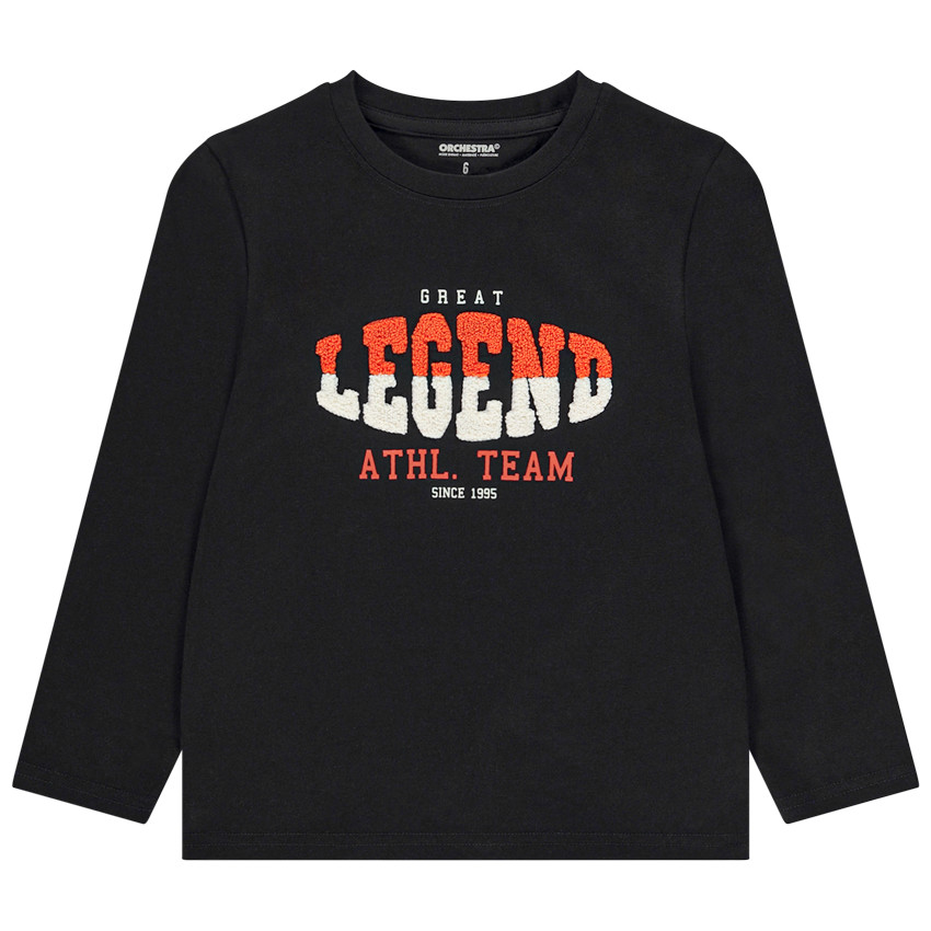 T-shirt manches longues patchs bouclettes 3D pour garçon