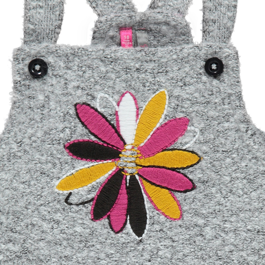 Robe en tricot bouclette chiné à bretelles réglables 