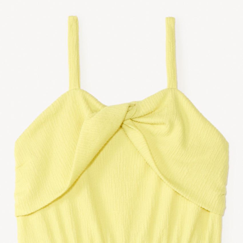 Combinaison en jersey crêpé uni avec buste drapé pour fille 