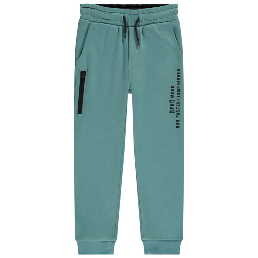 Jogging en molleton uni avec puff print placé pour garçon