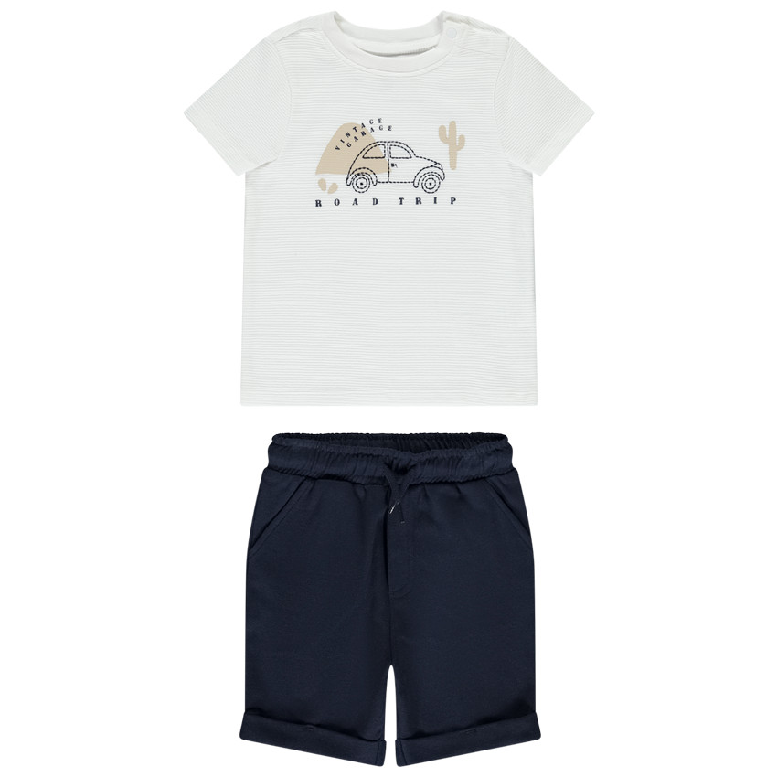 Ensemble 2 pièces fantaisie printé voiture pour bébé garçon