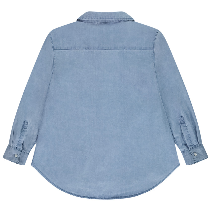 Chemise manches longues effet jean pour fille 