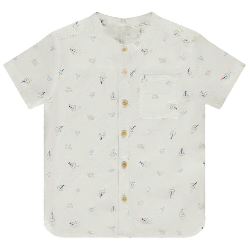 Chemise manches courtes imprimé voiliers pour bébé garçon