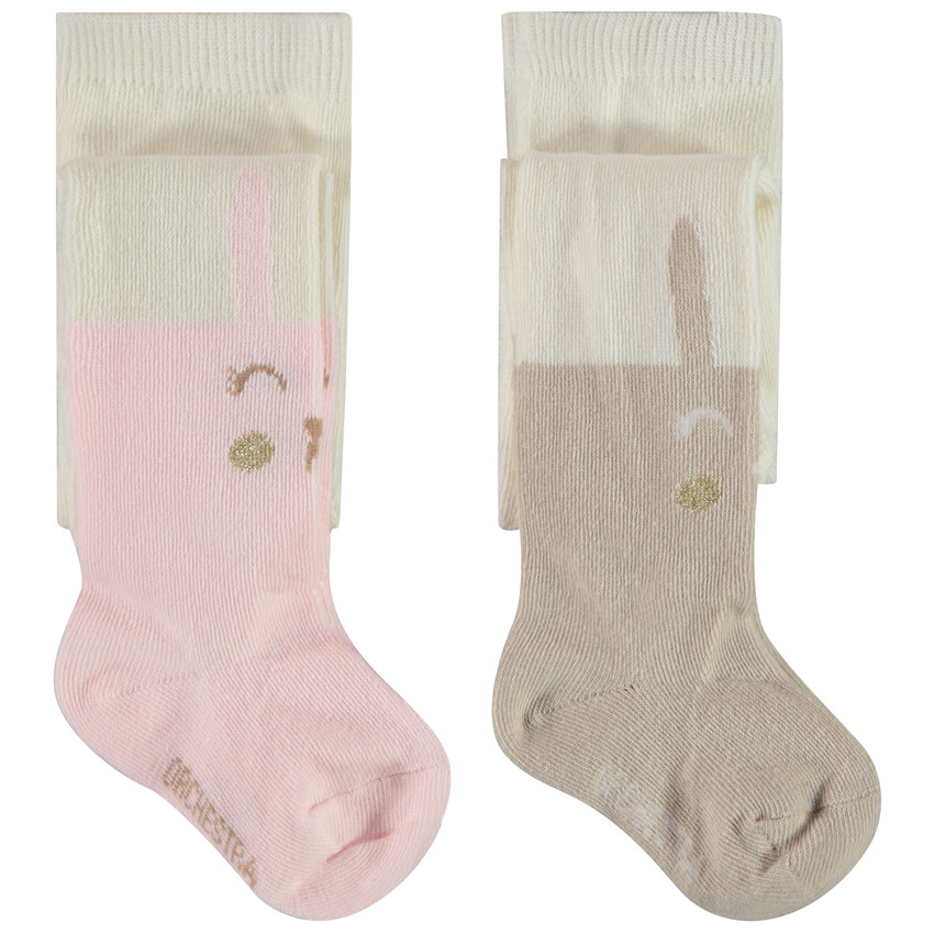 Lot de 2 collants épais motif lapin pour bébé fille 