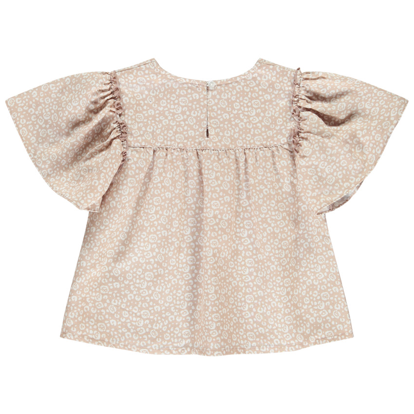 Tunique manches courtes évasées imprimé tacheté pour fille 