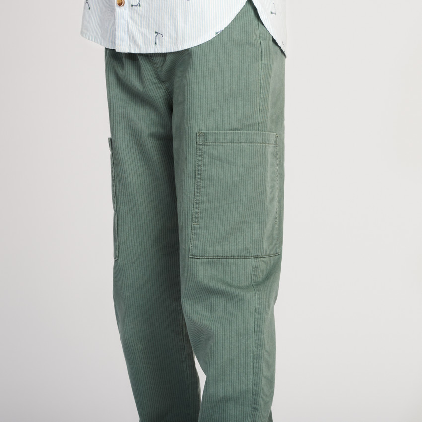 Pantalon effet côtelé à poches pour garçon 