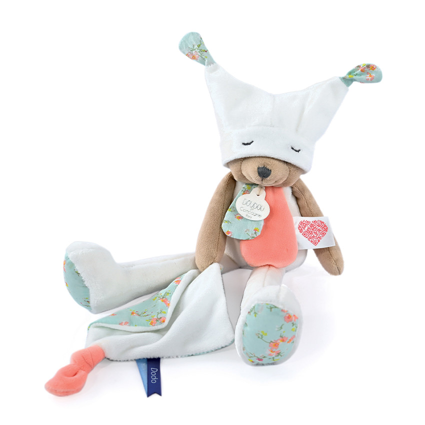Doudou pantin ours et mouchoir 3 histoires blanc 