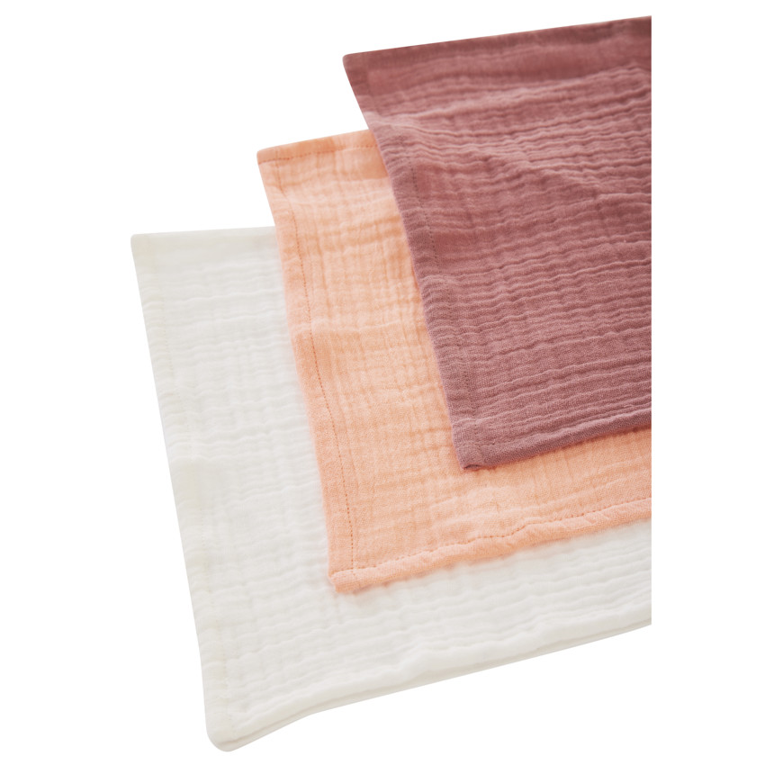 Lot de 5 serviettes en tétra 25 x 25 cm - Rose (Prémaman) - Image 1