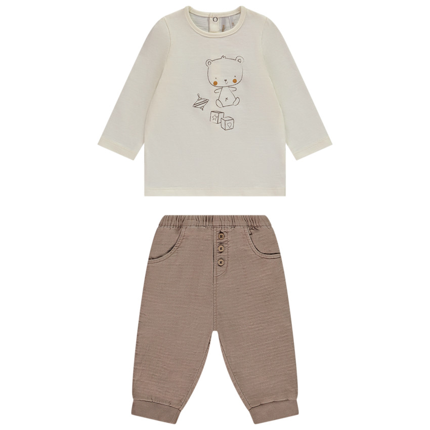Ensemble 2 pièces print ourson pour bébé garçon