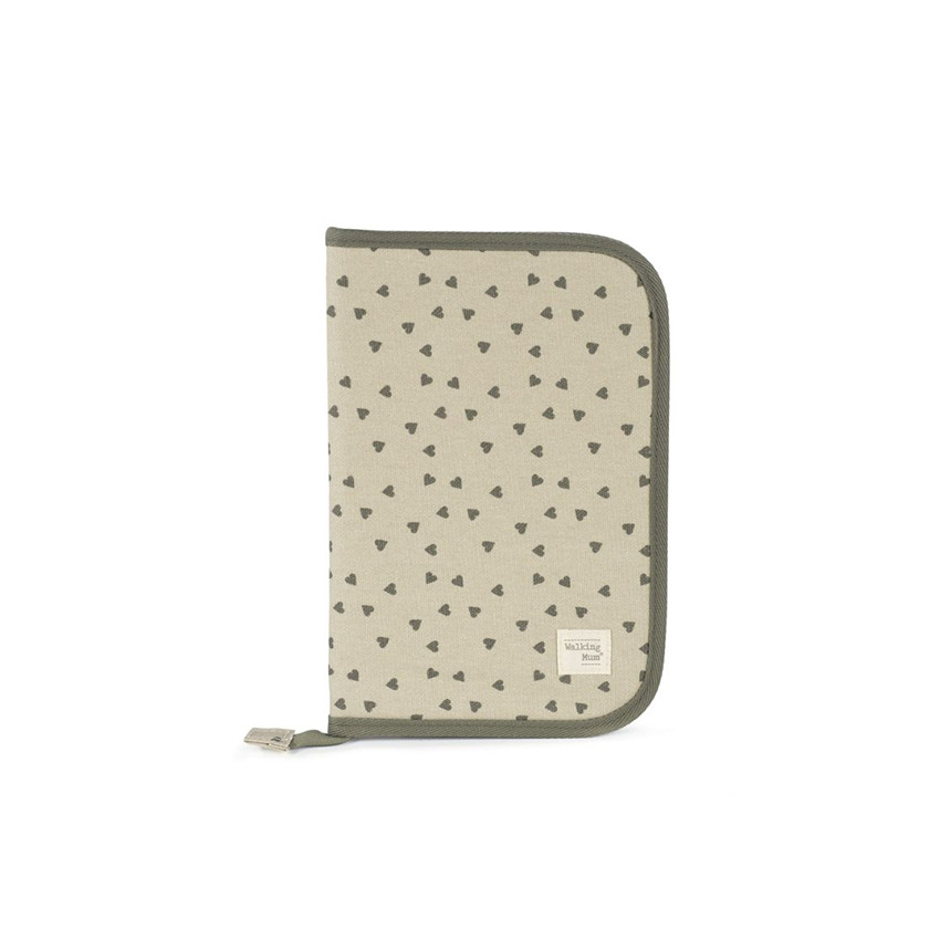 Protège carnet de santé imprimé cœurs Poppy mousse