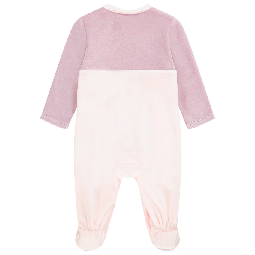 Dors-bien en velours bicolore motif chouette  