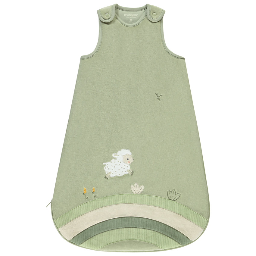 Gigoteuse sans manches TOG 2 en velours La Vie à la Ferme vert